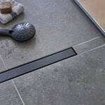 WIRQUIN Set rigola dus plus capac Wirquin Venisio Slim Plus Black Touch finisaj negru 50 cm (30724726)
