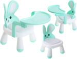 KIK Scaunel cu masuta incorporata Little Bunny Verde menta (KX5845) Scaun de masa bebelusi, inaltator