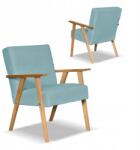  Retro Vintage Prl Stílusú Karosszék Soler Family Furniture Türkizkék Velúr Hunter