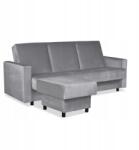  Alicja Sarokkanapé Ágy Puffal, Kanapéágy, Családi Bútorok, Szürke