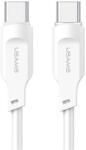USAMS lithe series adatkábel, type-c - type-c, 100w, pd gyorstöltő, 120cm, led jelzés, fehér (SJ567USB02)