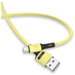 USAMS u52 adatkábel, usb - microusb, 2a, gyorstöltő, 100cm, törésgátló, citromsárga (SJ435USB03)