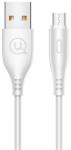 USAMS u18 adatkábel, usb - microusb, 2a, gyorstöltő, 100cm, fehér (SJ268USB02)