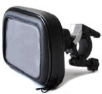 ART Bőr kormányra szerelhető kerékpártartó telefonhoz / GPS-hez / MP4-hez AX-16, fekete