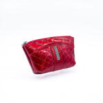 Amnisu piros lakk krokkómintás egy cipzáras egyenes köves bőr kulcstartó e5022