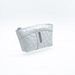 Amnisu fehér lakk krokkómintás egy cipzáras egyenes köves bőr kulcstartó e3013