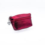 Amnisu metál bordó kettő cipzáras bőr kulcstartó b5006