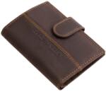 GreenDeed sötétbarna patentos álló bőr kártyatartó fgd2038/t