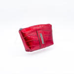 Amnisu piros lakk krokkómintás egy cipzáras egyenes köves bőr kulcstartó e5023