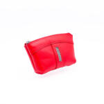 Amnisu piros egy cipzáras egyenes köves bőr kulcstartó e5018