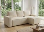  Canapea extensibila de colt SMART BOUCLE, crem, reversibila, 232x143 cm