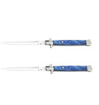 Depox Set doua bricege automat Blue Marble, lamă stiletto, 23 cm (0365)