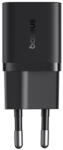 Baseus GaN5 Mini hálózati gyorstöltő 25W, USB Type-C, fekete + 100W USB Type-C, 1m kábel (P10110909113-01) - bstrade