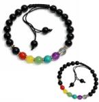  Bratara 7 Chakre cu Onix 8 mm, Argint 925, Siret - 1 Buc