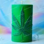  Forma Kenderlevél henger 100mm gyertyákhoz, gyantához és szappanhoz, élelmiszeripari szilikon