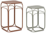 Bizzotto Set 2 masute cafea otel maro verde salvie Clarity 30.5x30.5x51h; 36x36x61h (0747430)