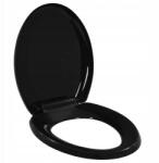 vidaXL WC-ülőke, lassan ereszkedő, gyorscsatlakozóval, fekete (8719883596174)