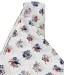 SABAEV Bumbac Satinat 100% Engross - Latiime 240 cm, Lungime 30 ml, Ideal pentru Lenjerii de Pat și Proiecte Textile flori albastre