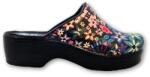 Dijana Saboti medicali anatomici cu platforma , design floral , piele ecologica , culoare neagra-03 37