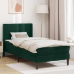 vidaXL Рамка за легло с матрак Тъмнозелено 90 x 190 cm Кадифе (3414833)