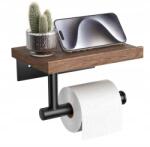 DIKOM Wc-papír Tartó Dikom Akasztó Fekete Loft Retro Polc Barna (DIKOM-PÓŁKA-PAPIER)