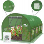 GardenLine Kerti Alagút Fólia Üvegház 4 x2, 5 x 2M 10m2 4 Szekcionált Zöld (TUN3069)