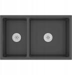 vidaXL Egymedencés Mosogató Vidaxl Acél Fekete Konyha (8720286556382)