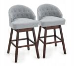 Costway Hoker Szék 2 Db Bárszék Szürke Fém Costway (JV10541GR)