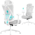 SONGMICS ergonomikus irodai szék, magasságállítható, fehér-szürke (OBN063GD02)