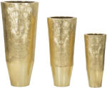 3 db-os arany fém kaspó szett Ø 50, 8x114, 9 cm - 40x92, 7 cm - 29, 8x70, 5 cm