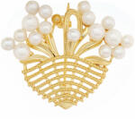 Arannyal Bevont Ezüst Bross Barokk Édesvízi Tenyésztett Gyönggyel, PCY11666