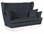  Ari Skandináv Szárnyas Kanapé, Nem Átalakítható, Family Furniture, Sötét Velúr