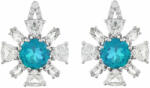  Ezüst Fülbevaló Páva Kvarccal és Fehér Topázzal, PCY11607