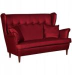  Skandináv Öko-Bőr Karosszékes Kanapé, Nem Átalakítható, Family Furniture, Bordó