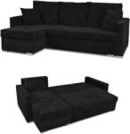  Bonito Sarokkanapé Ágy Alvási Funkcióval Családi Bútorok Fekete Kordbársony