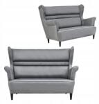  Zoja Skandináv Stílusú Karosszékes Kanapé, Nem Átalakítható, Family Furniture, Szürke-Fehér