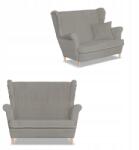  Rene Estella Skandináv Szárnyas Kanapé Family Furniture, Szürke Kordbársony