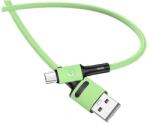 USAMS u52 adatkábel, usb - microusb, 2a, gyorstöltő, 100cm, törésgátló, világoszöld (SJ435USB02)