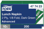 Tork papírszalvéta 2 rétegű 33x33 cm 1/8 hajtású 200 lap/csomag - sötétzöld
