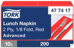 Tork papírszalvéta 2 rétegű 33x33 cm 1/8 hajtású 200 lap/csomag - piros