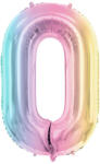  Fólia lufi számjegy '0', 86 cm, pasztell szivárvány (FB1M-0-000P)