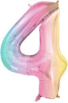  Fólia léggömb szám 4, pasztell szivárvány, 86 cm (FB1M-4-000P)