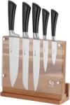  Konyhai kés acél típus 5db-os, fa mágneses nyéllel (X001YXHAMB)