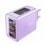 ACEFAST Hálózati Töltő Gan 65W 3 Port Usb-c Usb-a Gyors Adapter Lila (6974316282075)