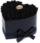 Aranjamente florale - Aranjament floral inima cu trandafiri de sapun Gold Lux Negru Aranjament floral