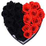 Aranjamente florale - Aranjament floral inima cu trandafiri de sapun Special S Aranjament floral rosu + negru