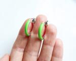 Atellier Wearable Art Cercei Color Hoops din argint - verde