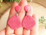 Atellier Wearable Art Cercei Pretty in pink cu tortițe din argint - Model 3