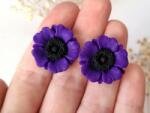 Atellier Wearable Art Cercei Flora - violet și negru