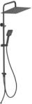 FERRO Set bara dus cu suport culisant, dus fix si para dus mobila Wizard Square Pro, negru, Ferro NP48-BL (NP48-BL)